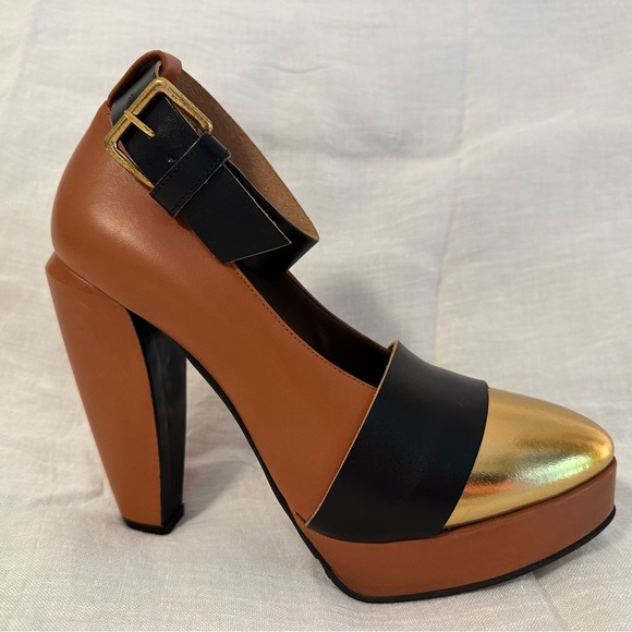 Marni Pumps -Blk/ Gold/ Sable - size 39.5 NWT - Picture 4 of 9